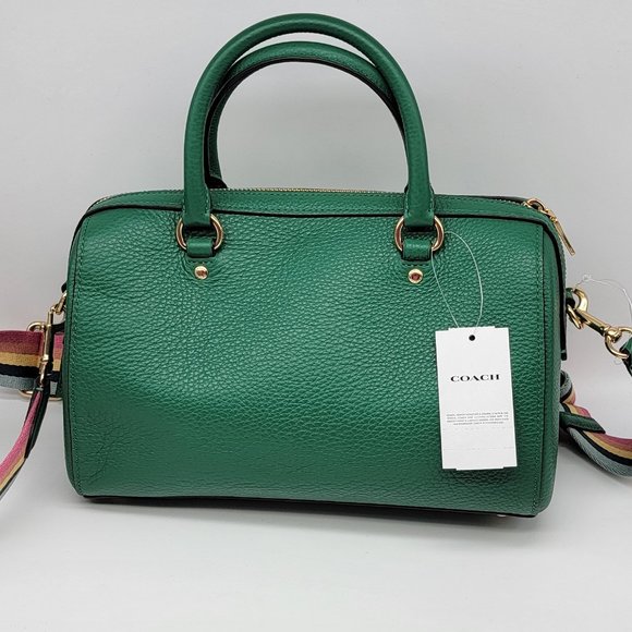 Coach Rowan Satchel with Diary Embroidery C8280 Green Multi - Picture 2 of 8